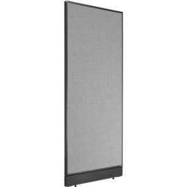 Interion Non-Electric Office Partition Panel with Raceway, 24-1/4"W x 64"H, Gray