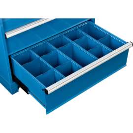 Global Industrial Dividers for 10"H Drawer of Modular Drawer Cabinet 36"Wx24"D, Blue