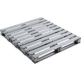 Global Industrial; Stackable Open Deck Pallet, Galvanized Steel,2-Way,48"x42",8000 Lb Stat Cap