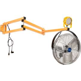 Global Industrial LED Dock Light w/ 90"L Arm & Fan, 40W, 4900 Lumens, 5000K, On/Off Switch