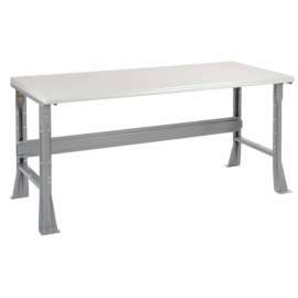 Global Industrial Flared Leg Workbench w/ Laminate Safety Edge Top, 72"W x 36"D, Gray