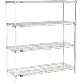 Nexel Shelving Wire Shelving Add-On Unit, 48"W x 18"D x 54"H