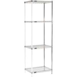 Nexel Shelving Wire Shelving Add-On Unit, 24"W x 18"D x 74"H