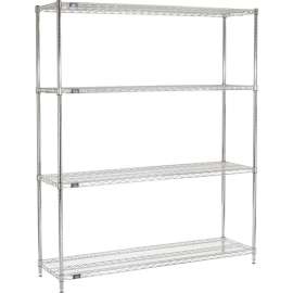 Nexel Shelving Wire Shelving Starter Unit, 60"W x 18"D x 74"H