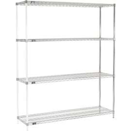 Nexel Shelving Wire Shelving Add-On Unit, 60"W x 18"D x 74"H