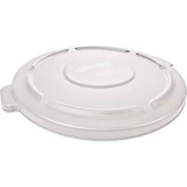 Brute Flat Lid For 44 Gallon Round Trash Container, White - FG264560WHT