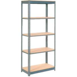 Heavy Duty Shelving 48"W x 12"D x 84"H With 5 Shelves - Wood Deck - Gray