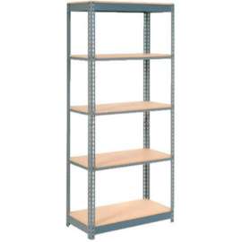 Heavy Duty Shelving 48"W x 24"D x 84"H With 5 Shelves - Wood Deck - Gray
