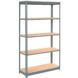 Heavy Duty Shelving 48"W x 24"D x 96"H With 5 Shelves - Wood Deck - Gray