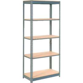 Heavy Duty Shelving 48"W x 18"D x 60"H With 5 Shelves - Wood Deck - Gray