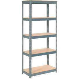 Extra Heavy Duty Shelving 36"W x 12"D x 60"H With 5 Shelves, Wood Deck, Gry