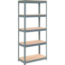 Extra Heavy Duty Shelving 36"W x 24"D x 60"H With 5 Shelves, Wood Deck, Gry