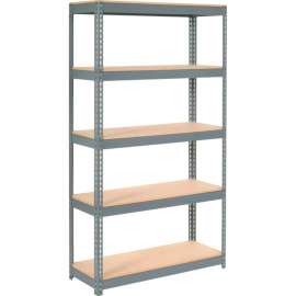 Extra Heavy Duty Shelving 48"W x 18"D x 60"H With 5 Shelves, Wood Deck, Gry