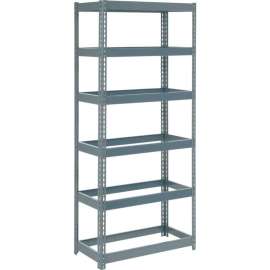 Extra Heavy Duty Shelving 36"W x 12"D x 84"H With 6 Shelves, No Deck, Gray