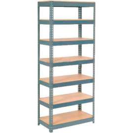 Extra Heavy Duty Shelving 48"W x 12"D x 84"H With 7 Shelves, Wood Deck, Gry
