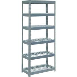 Extra Heavy Duty Shelving 36"W x 24"D x 84"H With 6 Shelves, Wire Deck, Gry