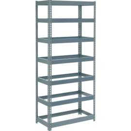 Extra Heavy Duty Shelving 36"W x 12"D x 96"H With 7 Shelves, No Deck, Gray