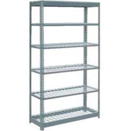 Heavy Duty Shelving 48"W x 24"D x 96"H With 6 Shelves - Wire Deck - Gray