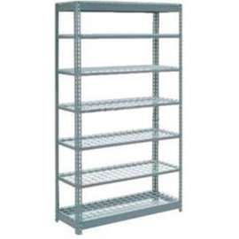 Heavy Duty Shelving 48"W x 12"D x 96"H With 7 Shelves - Wire Deck - Gray