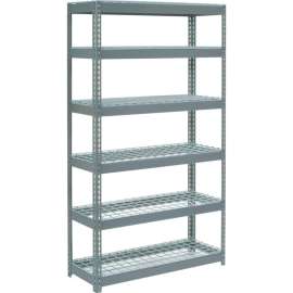 Extra Heavy Duty Shelving 48"W x 12"D x 96"H With 6 Shelves, Wire Deck, Gry