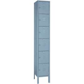 Lyon 6-Tier 1 Door Locker, Hasp Handle, 12"W x 12"D x 12"H, Gray, Unassembled