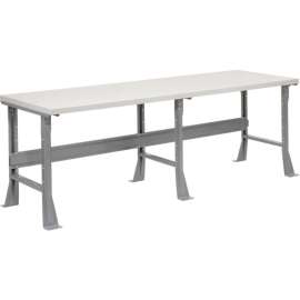 Global Industrial Flared Leg Workbench w/ Laminate Square Edge Top, 96"W x 30"D, Gray