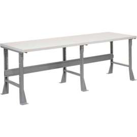 Global Industrial Flared Leg Workbench w/ Laminate Square Edge Top, 96"W x 36"D, Gray