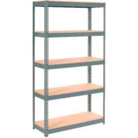 Extra Heavy Duty Shelving 48"W x 12"D x 96"H With 5 Shelves, Wood Deck, Gry