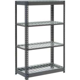 Heavy Duty Shelving 36"W x 24"D x 60"H With 4 Shelves - Wire Deck - Gray