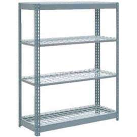 Heavy Duty Shelving 48"W x 24"D x 60"H With 4 Shelves - Wire Deck - Gray