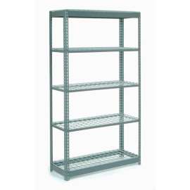 Heavy Duty Shelving 48"W x 12"D x 84"H With 5 Shelves - Wire Deck - Gray