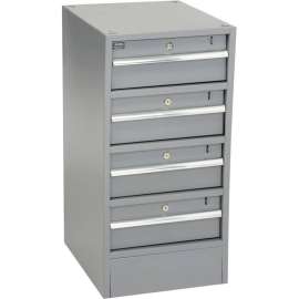 Global Industrial Steel Pedestal W/ 4 Drawers, 15-3/4"W x 20"D, Gray