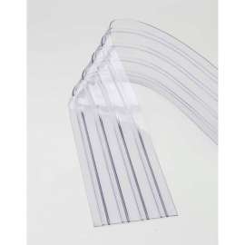 Replacement 12" x 8' Scratch Resistant Ribbed Clear Strip for Strip Curtains