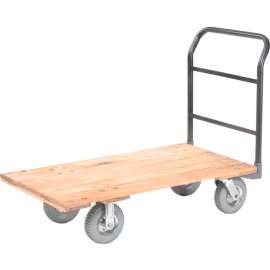 Global Industrial Hardwood Deck Platform Truck 54 x 27 1200 Lb. Capacity 8" Pneumatic Casters