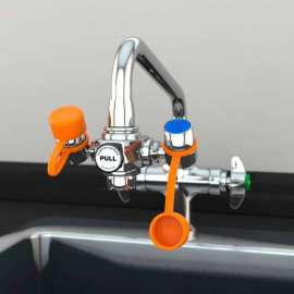 Guardian Equipment EyeSafe Faucet Mount Steel Eyewash Station, Assembled
