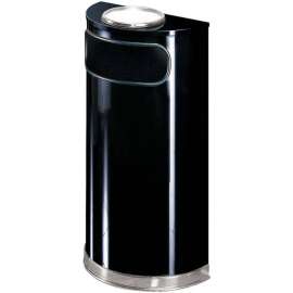 Half Round Trash Container With Ashtray Lid 9 Gallons