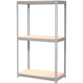 Global Industrial Expandable Starter Rack 48x18x84 3 Level Wood Deck 1500 lb. Cap Per Deck GRY