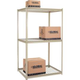 Global Industrial High Capacity Starter Rack 48x24x963 Levels Wire Deck 1500lb Per Shelf Tan