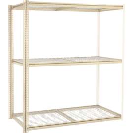 Global Industrial High Capacity Add-On Rack 72x24x963 Levels Wire Deck 1000 Lb Per Level Tan