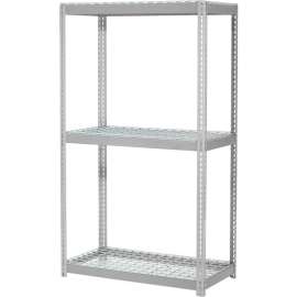 Global Industrial Expandable Starter Rack 60x36x84 3 Level Wire Deck 1000 lb. Cap Per Deck GRY