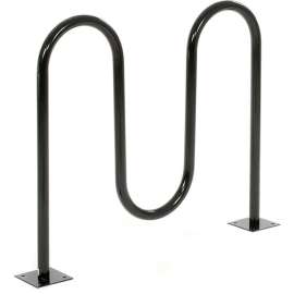 Global Industrial Wave Bike Rack, 5-Bike Capacity, Flange Mount, Black