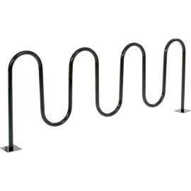 Global Industrial Wave Bike Rack, 9-Bike Capacity, Flange Mount, Black
