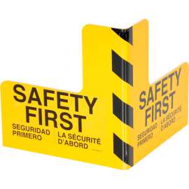 Steel Corner Guard With Safety First Message 16"H Center 16"L X 8"H Side