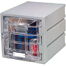 Remcon Plastics Modular Plastic Locker With Clear Door for 6-Tier, 12"W x 15"D x 12"H, Gray