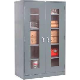 Clear View Storage Cabinet Easy Assembly 36x18x78 - Gray