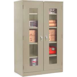 Clear View Storage Cabinet Easy Assembly 36x18x78 - Tan