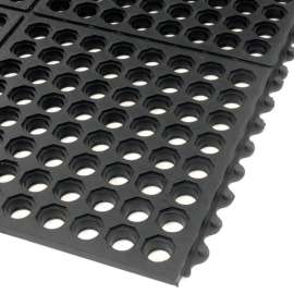 Apache Mills WorkStep Anti Fatigue Drainage Mat 1/2" Thick 3' x 20' Grit Top Black