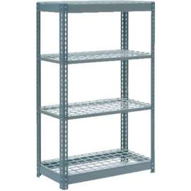 Heavy Duty Shelving 36"W x 12"D x 72"H With 4 Shelves - Wire Deck - Gray