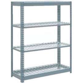 Heavy Duty Shelving 48"W x 24"D x 72"H With 4 Shelves - Wire Deck - Gray