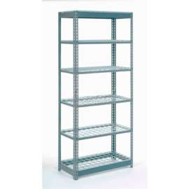 Heavy Duty Shelving 36"W x 12"D x 72"H With 6 Shelves - Wire Deck - Gray